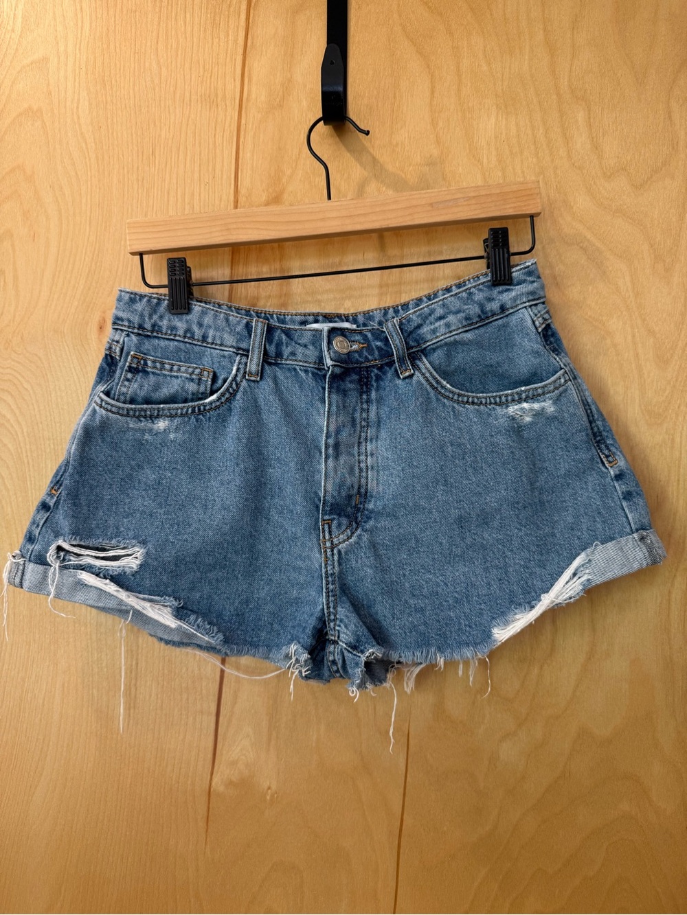Forever 21 Distressed Blue Denim Cutoff Shorts